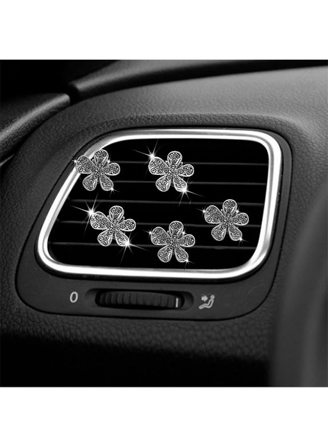 5 قطع مشبك تهوية السيارة، معطرات الهواء من زهرة بلينغ، مشابك تهوية للسيارة، زينة فتحات السيارات اللطيفة، موزع سيارة، حجر الراين، ديكور داخلي السيارة، إكسسوارات تهوية السيارة - Image 5